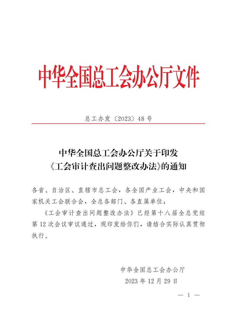 中华全国总工会办公厅关于印发《工会审计查出问题整改办法》的通知_00.jpg